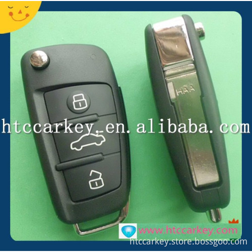 flip key remote 3 button Car key shell for AUDI